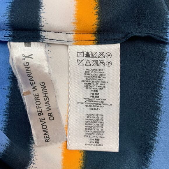 Michael Kors Striped Maci Maxi Dress Womens S Small Front Slit Waist Tie V Neck - Picture 9 of 14